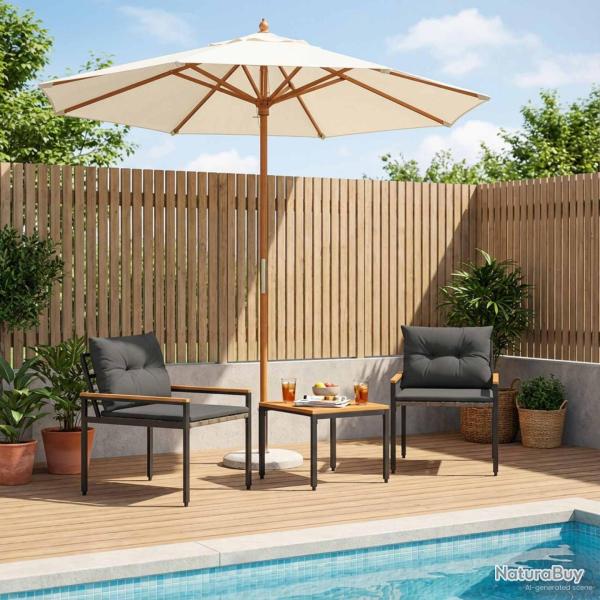 Ensemble de meubles d'ext�rieur 3 pcs Gris fonc� polyrotin