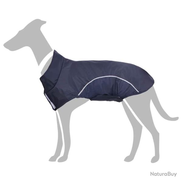 Imperm�able pour chien avec bandes r�fl�chissantes polyester bleu marine taille XXS