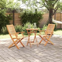 Ensemble bistro pliant 3 pcs Marron Bois d'Acacia Massif
