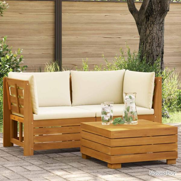 Ensemble de salon de jardin 2 Pi�ce Marron Bois d'Acacia Massif