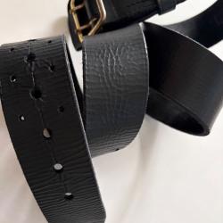 Ceinturon en cuir noir double ardillons A2CM taille 3