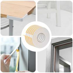 Ruban adh&eacute;sif en mousse 5 pcs Blanc 10mm x 10m Mousse CR
