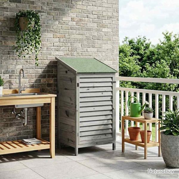 Abri de jardin Gris 59 x 56 x 113,5 cm Bois de Sapin Massif