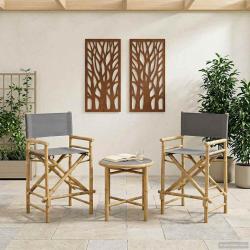 Chaise de directeur pliante 2 pcs Naturel Bambou