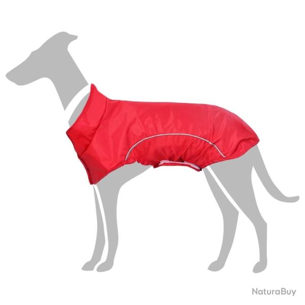 Imperm�able pour chien avec bandes r�fl�chissantes polyester rouge taille XXS