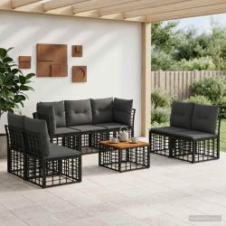 Ensemble de canap&eacute;s d'ext&eacute;rieur 8 pcs Noir et Gris fonc&eacute;