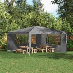 Mur de tente de f&ecirc;te 2 pcs 400 x 195 cm Gris clair PE et acier