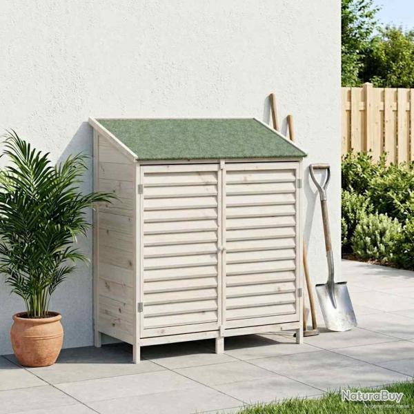 Abri de jardin Blanc 106 x 56 x 113,5 cm Bois de Sapin Massif