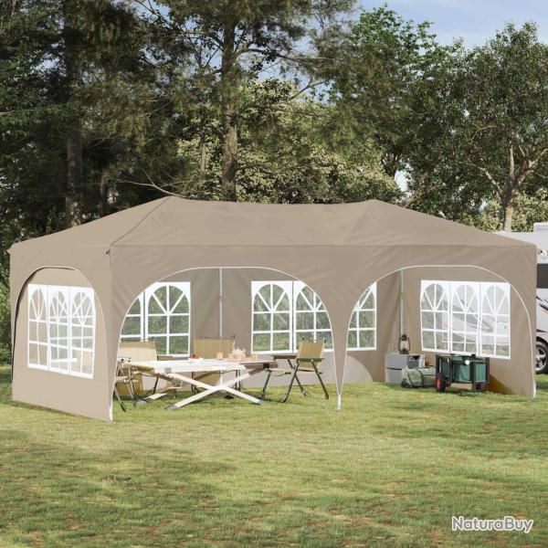 Tente de f�te pop-up 575 x 288 x 245 cm Cr�me Tissu Oxford