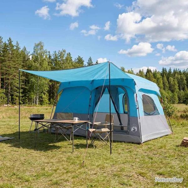 Tente familiale avec toit Bleu 380 x 260 x 190 cm Polyester