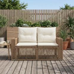 Canap&eacute; de jardin 2-Nombre de places Beige polyrotin