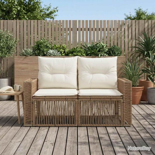 Canap� de jardin 2-Nombre de places Beige polyrotin