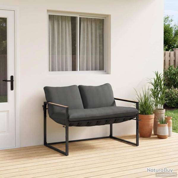 Ensemble de canap� de jardin Noir et anthracite Acier