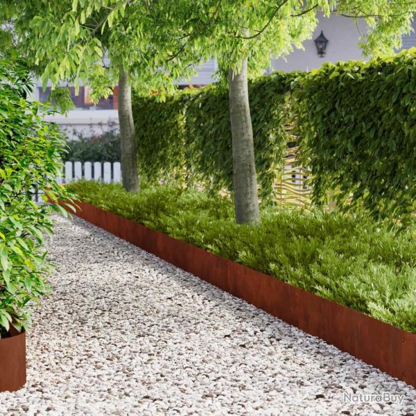 Bordure de Pelouse 10 pcs 103 x 25 cm Acier Rouill�