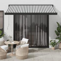 Auvent r&eacute;tractable anthracite et blanc 3,5x2,5m tissu/aluminium