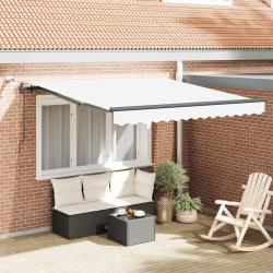 Auvent r&eacute;tractable Blanc 300 x 250 cm Polyester