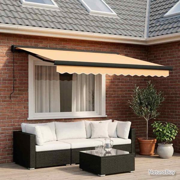 Auvent r�tractable Sable 350 x 250 cm Toile et Aluminium