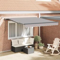 Auvent r&eacute;tractable Gris clair 300 x 250 cm Polyester