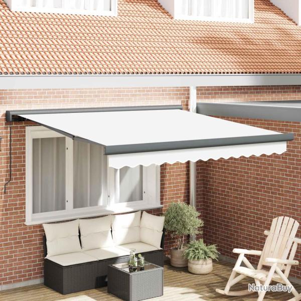 Auvent r�tractable Blanc 350 x 250 cm Toile et Aluminium