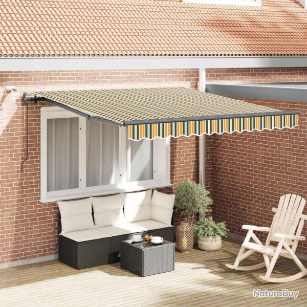 Auvent r�tractable Vert et jaune 300 x 250 cm Polyester
