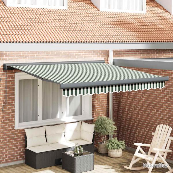 Auvent r�tractable Vert et blanc 350 x 250 cm