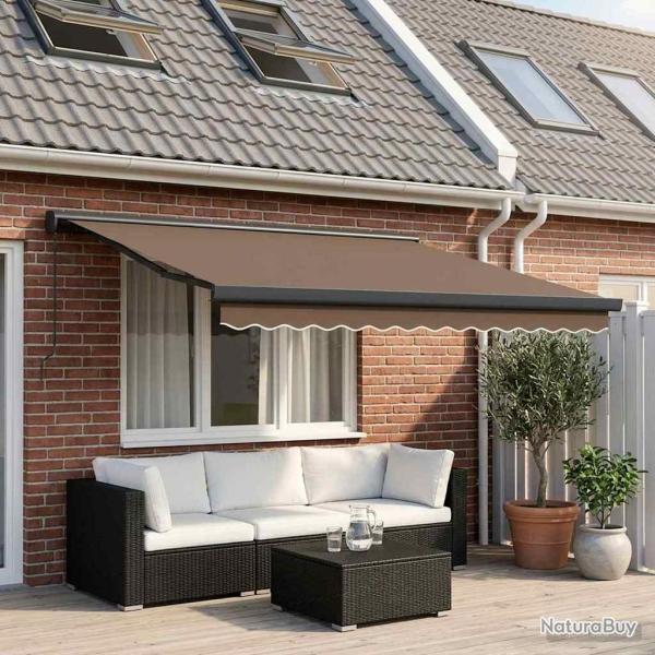 Auvent r�tractable Taupe 350 x 250 cm Toile et Aluminium