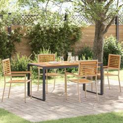 Ensemble de salle &agrave; manger pour jardin 5 pcs Beige et Marron