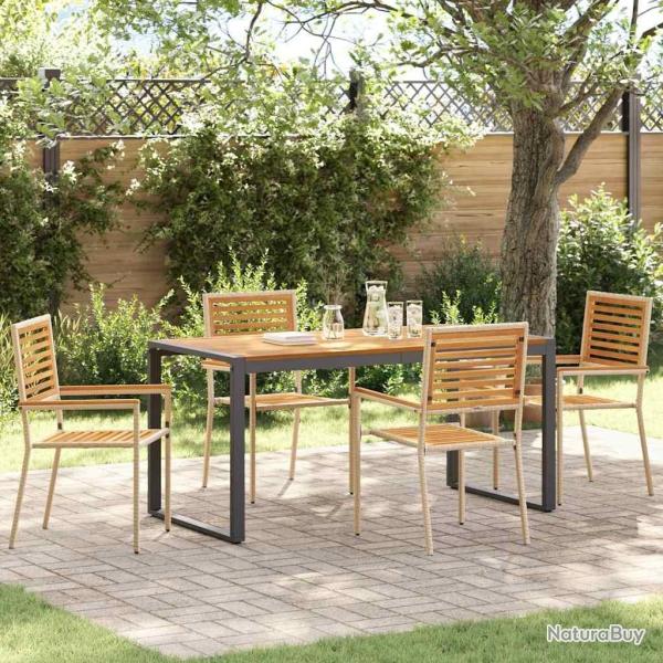 Ensemble de salle � manger pour jardin 5 pcs Beige et Marron
