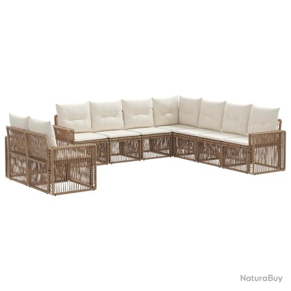 Ensemble de canap� de jardin 9 pcs Beige et blanc cr�me