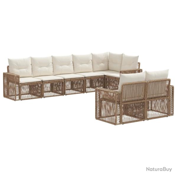 Ensemble de canap� de jardin 8 pcs Beige et blanc cr�me