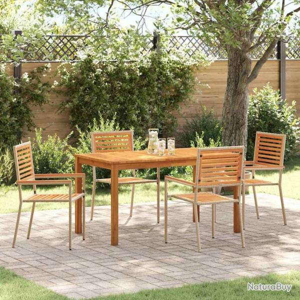 Ensemble de salle � manger pour jardin 5 pcs Beige
