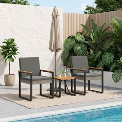 Ensemble de meubles d'ext&eacute;rieur 3 pcs Gris et Gris fonc&eacute;