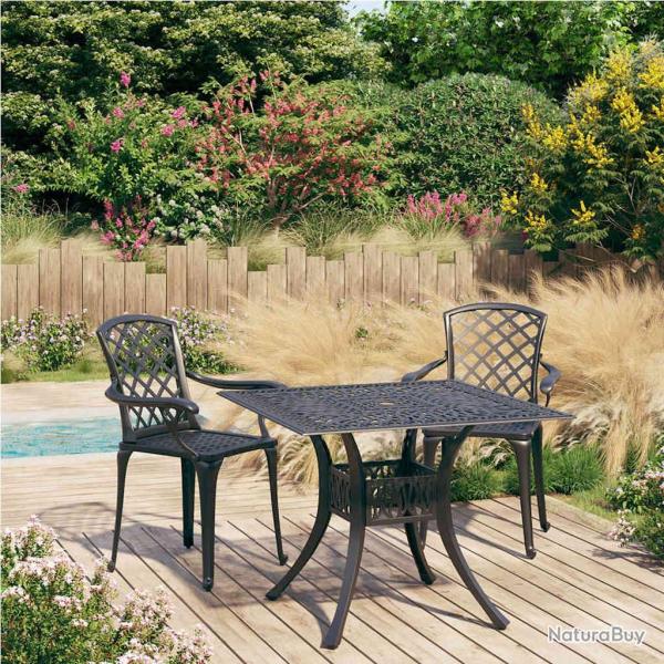 Ensemble de bistro 3 pcs Aluminium coul� Noir