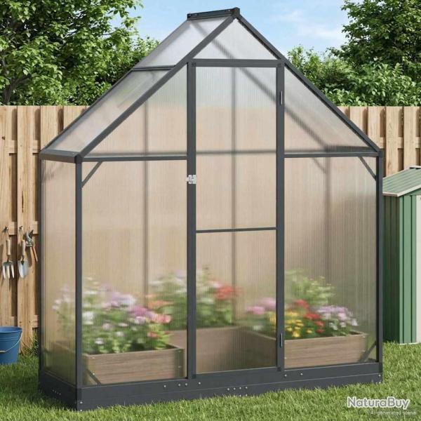 Serre de jardin avec porte Anthracite 183,5 x 63,5 x 207 cm