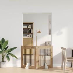 Porte de chien pliable avec supports 2 pcs Ch&ecirc;ne artisanal