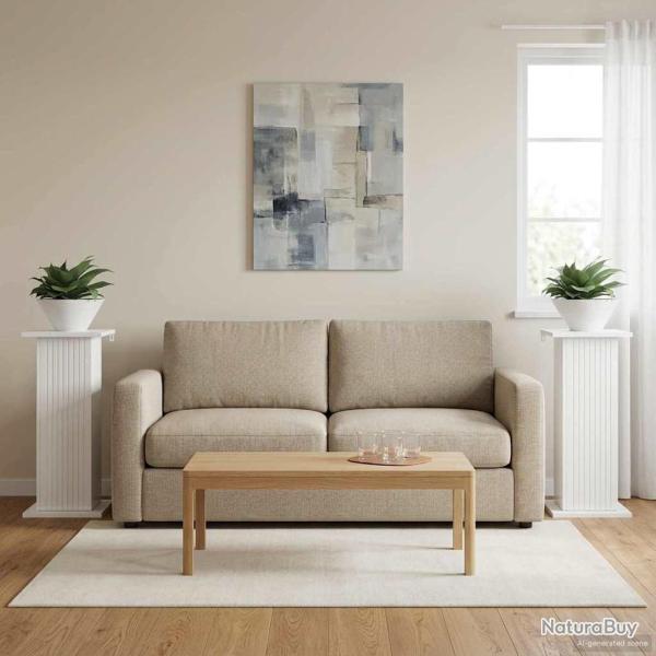 Support de Plante 2 pcs Blanc brillant 30,5 x 30 x 60,5 cm
