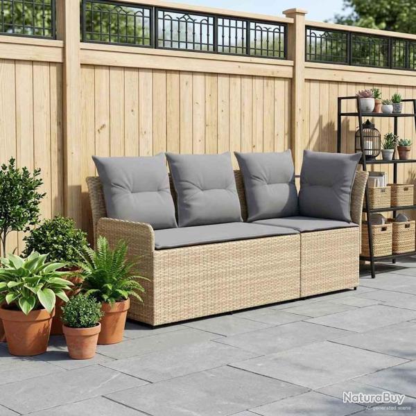 Sofa de jardin avec accoudoirs et sofa d'angle 2 Pi�ce Rotin PE