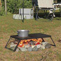 Gril de camping pliable Noir 31,5 x 26,5 x 4 cm Acier alli&eacute;