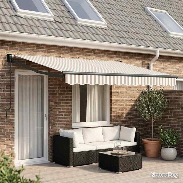 Auvent r�tractable Gris clair et blanc 4,5 � 3 m