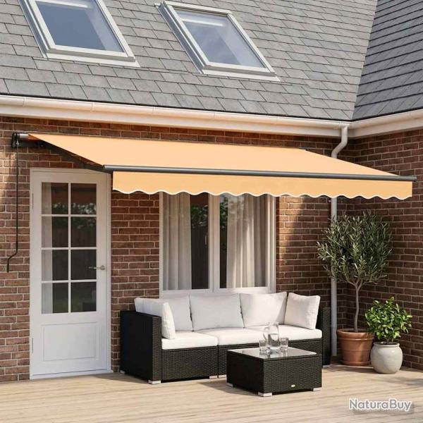 Auvent r�tractable Sable 450 � 350 cm Polyester et Aluminium