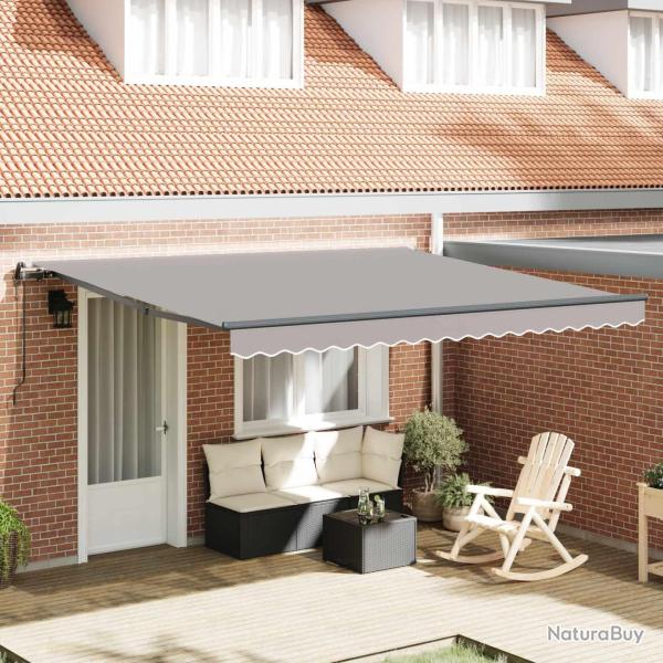 Auvent r�tractable Gris clair 400 � 350 cm Tissu et Aluminium