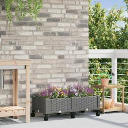 Jardini&egrave;re avec Roues Gris clair 80 x 40 x 33 cm PP
