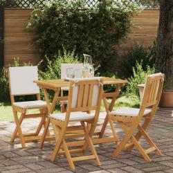 Chaises de bistrot d'ext&eacute;rieur 4 pcs Cr&egrave;me blanc