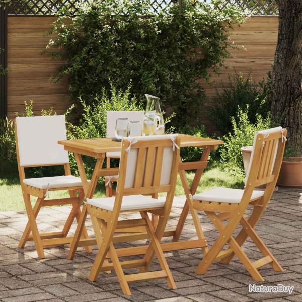 Chaises de bistrot d'ext�rieur 4 pcs Cr�me blanc