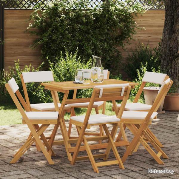 Chaises de bistrot d'ext�rieur 6 pcs Cr�me blanc