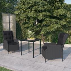 Ensemble &agrave; manger de jardin 3 pcs Gris fonc&eacute;