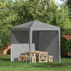Mur de tente de f&ecirc;te 2 pcs Gris clair 200 x 195 cm PE et acier