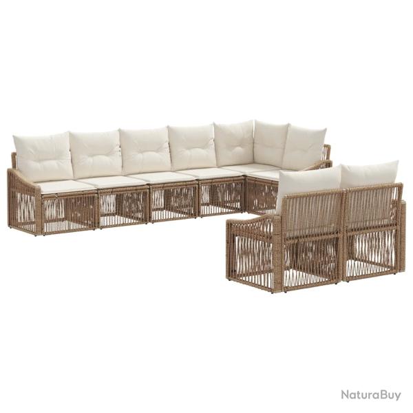 Ensemble de canap� de jardin 8 pcs Beige polyrotin