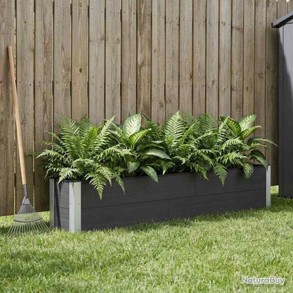 Jardini�re sur�lev�e Noir 200 x 30 x 36 cm