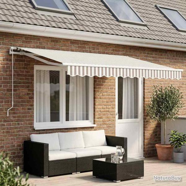 Toile de rechange pour auvent Gris clair et blanc 4,5 � 3 m